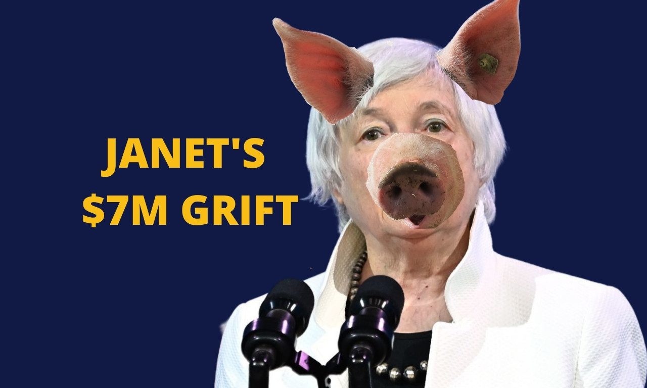 Read more about the article Greedy Little Piggy: Citadel paid Janet Yellen $800K in Speaking Fees.